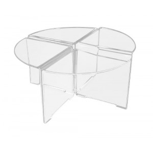 Table gigogne plexiglas - Plexiglas épaisseur : 10 mm - Diamètre totale de 1 mètre