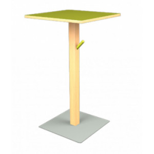 Table haute restaurant en bois - Bois hêtre massif - Plateau stratifié - Dimensions : H.1082 x P.600 x L.600 mm