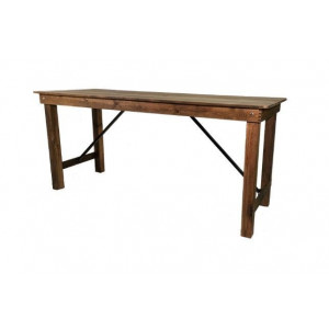 Table haute pliante bois rustique  - Dimensions ( L x l x H ) : 232 x 90 x 110 cm