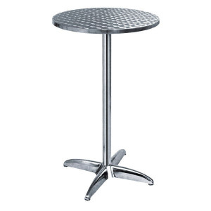 Table haute ronde en inox - Dimension plateau : Diam. 60 cm - Matière plateau : inox