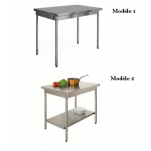 Table inox sur mesure - Matière :  inox AISI 304L- Longueur : de 600 à 1200 mm- Largeur : 600mm- Hauteur : 900 mm