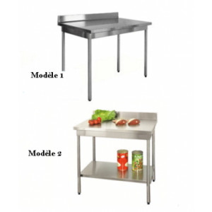 Table inox sur vérins - Charge maximale 150 kg