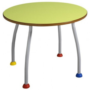 Table maternelle colorée - Tailles 1, 2, 3 et 4 - Médium stratifié - Pieds en acier