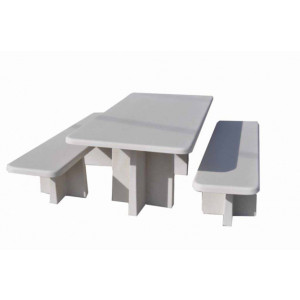 Table pique nique béton - Longueur : 1900 mm - Assise : 720 mm - En béton
