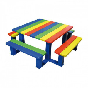 Table pique-nique pour enfants - Longueur : 950 mm - Bois en chêne - Sur platines