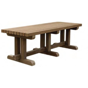 Table plastique recyclé - Longueur : 160, 180 ou 200 cm - Hauteur : 80 cm - A sceller 