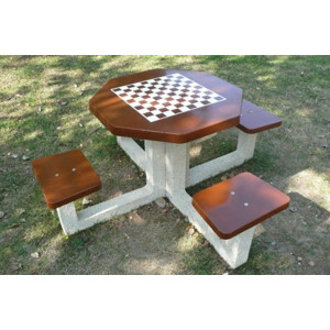 Table pour jeux d'échecs extérieur - 4 Places - Résistance aux intempéries