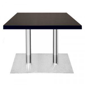 Table rectangulaire en bois plaqué - Piètement en inox brossé