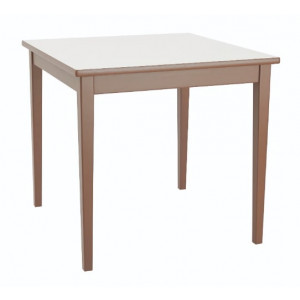 Table restaurant en bois 4 pieds  - Structure hêtre massif - plateau stratifié - chant pvc de 2 mm - vérins plastiques