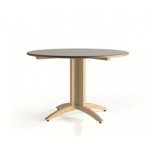 Table ronde en bois avec piétement central  - Plateau stratifié - Dimensions : H.760 x Ø.1200 mm - Piétement central