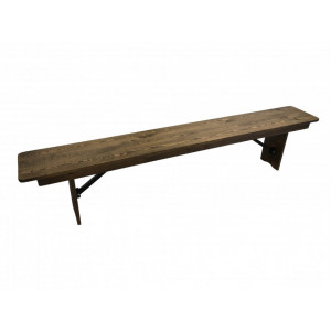 Banc rustique pliant en  bois -  Dimensions ( L x l x H )  :  213 x 30 x 43 cm