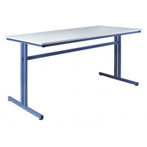 Table scolaire de travail - Hauteur de la table 85 cm ou 100 cm - Plateau stratifié chants ABS - Piètement latéral