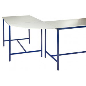 Table scolaire plateau de jonction - Hauteur : 90 cm - mélaminé ou stratifié - Plateau de jonction 90°