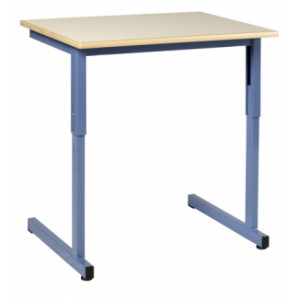Table scolaire réglable à dégagement latéral - Dimensions : 70 x 50 cm - Réglable en tailles 4, 5 et 6 - Mélaminé ou stratifié