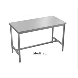 Table sur mesure centrale en inox - Dimensions (L x l x H) mm de 800 à 2600 x de 600 à 800 x 900