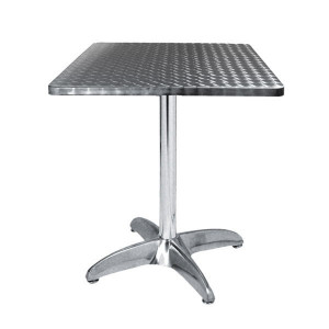 Table terrasse café en inox - Dim ( L x P x H )  : 60 x 60 x 70 cm -  Matière plateau : inox