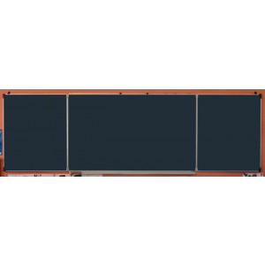 Tableau scolaire noir triptyque - 2 tailles - Emaillé pour craie - Magnétique - Conforme NF