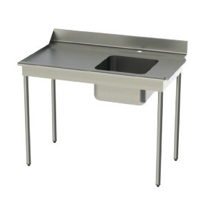 Tables d'entrée en inox brossé 304 - Matière : Inox brossé 304 - Hauteur : 850 mm