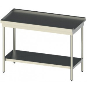 Tables de sortie en inox avec pieds carrés - Matière : Inox 304 / Inox 441 - Profondeur : 600 mm