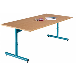 Table maternelle réglable multiforme - Taille réglable de 1 à 3 – 7 Formats - Mélaminé ou Stratifié avec chant PVC