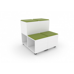 Tabouret / banc modulaire mobile - Mobibox MMO - Tabouret avec casier de rangement intégré, modulable, solution à 6casiers