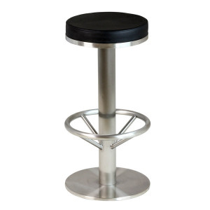 Tabouret bar acier avec repose pied - Dim ( H x L x P )  : 75 x 38 x  37 cm - - Matiere structure : Acier