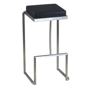 Tabouret bar assise en simili cuir - Dim (L x P x H) : 40 x 36 x 91 cm - Matière structure : acier