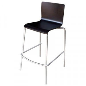 Tabouret bar en acier avec repose pied - P. 58 cm, L. 58 cm, H. 82 cm