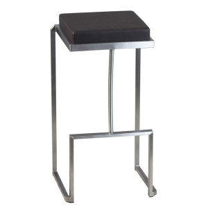 Tabouret de bar design en inox brossé - Dimensions : H 91 x L 40 x P 36 cm