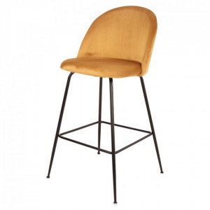 Tabouret de bar en acier et tissu - Tabouret haut de style contemporain avec structure en acier et asisse tapissée en tissu