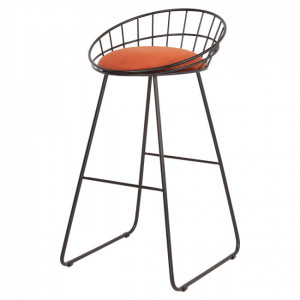 Tabouret de bar en velours - Tabouret de style Contemporain en acier et velours