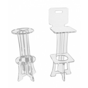 Tabouret de bar plexiglas - Plexiglas épaisseur 1.5 cm - Assise 32/32 cm - Hauteur 82 cm