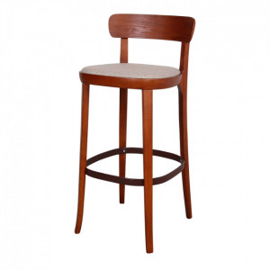 Tabouret de style Contemporain - Tabouret haut de style Contemporain en bois avec assise en tissu