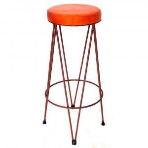 Tabouret en cuir - Style: vintage, industriel, rétro ou mid-century