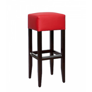 Tabouret en hêtre assise rembourrée - Profondeur : 35 cm - Largeur d’assise : 35 cm - Hauteur d’assise : 82 cm