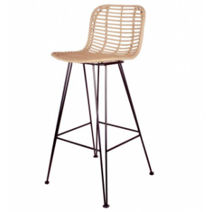 Tabouret en rotin naturel - Dimensions : 42 x 46 x 101 cm