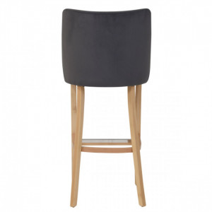 Tabouret en velours gris - Matière du revêtement : Velours