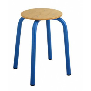 Tabouret enfant maternelle - Tailles 1, 2, 3 et 4 - Structure métallique - Assise en hêtre