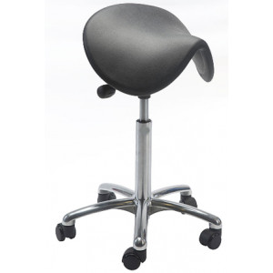 Tabouret ergonomique à roulettes avec siège selle - Hauteur d’assise : 58 - 77 cm