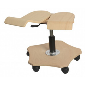 Tabouret ergonomique réglable à roulettes - Réglable en hauteur et pivotant