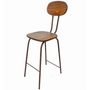 Tabouret haut de style industriel - Dimensions : 37 x 37 x 118 cm