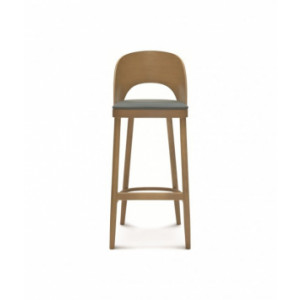 Tabouret haut restaurant NEWPORT - Usage: Intérieur - Structure : hêtre massif  - Dossier bois - Dimensions L x p x h : 49 x 44 x 107 cm 