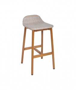 Tabouret haut restaurant SWEET - Usage: Extérieur -Structure : aluminium wood - Dimensions L x p x h : 45 x 39 x 89 cm