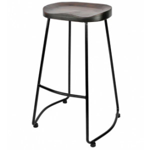 Tabouret haut style industriel - Dimensions : 50 x 44 x 75 cm