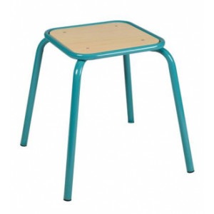 Tabouret scolaire assise carrée - Hauteur d'assise : 45 ou 59 cm - Assise 30 x 30 cm en hêtre - sans ou avec repose-pied