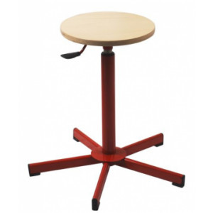 Tabouret scolaire haut - Assise réglable de 52 à 70 cm - Assise en hêtre - Avec ou sans repose pied
