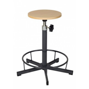 https://www.techni-contact.site/ressources/images/produits/merchandising/tabouret-scolaire-reglable-par-vis-avec-repose-pied-assise-o-30-cm-h-reglable-de-52-a-70-cm-sur-patins-71474332-1.jpg - Assise en hêtre - Diamètre d’assise : Ø 30 cm - avec repose-pieds - Hauteur d’assise réglable : de 52 à 70 cm