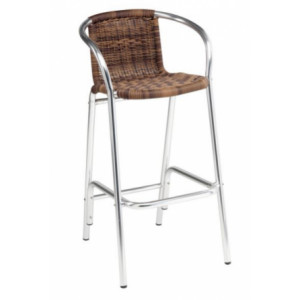 Tabouret terrasse bar BORA - Usage : extérieur - structure :aluminium brillant - Dimensions (L x P x H)  : 53 x 58 x 99 cm