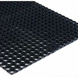 Tapis caillebotis noir - Souple et dense - Classement au feu M3 - Dim : 100x150 cm