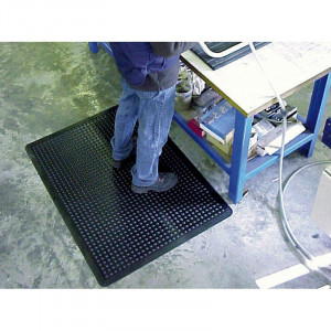 Tapis de travail anti-fatigue en caoutchouc - Caoutchouc - Épaisseur : 16 mm - noir ou gris